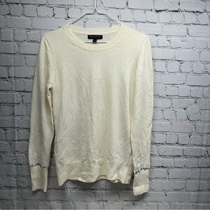 Banana Republic women’s Italian merino blend Off-White Crewneck Sweater Sz M
